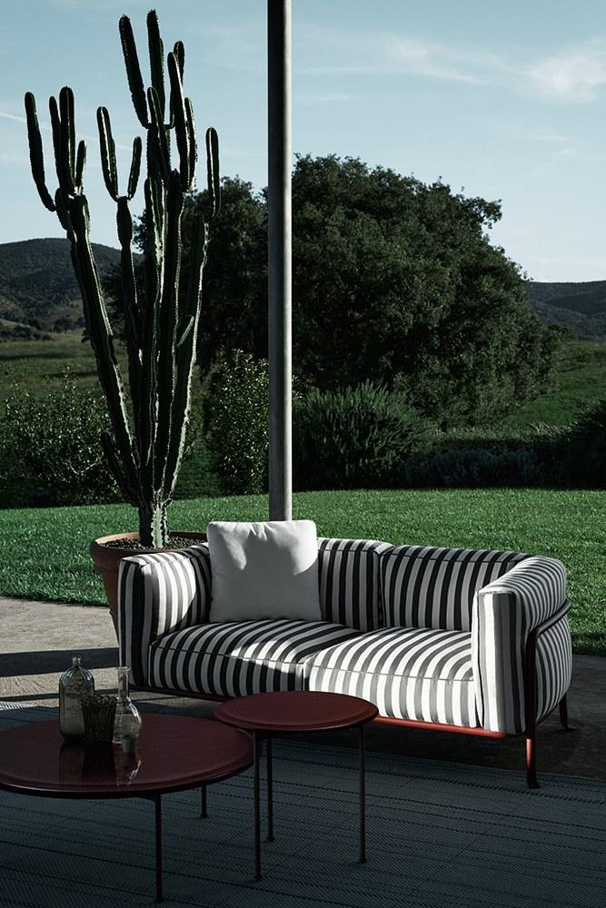 BOREA Garden side table with lava stone top