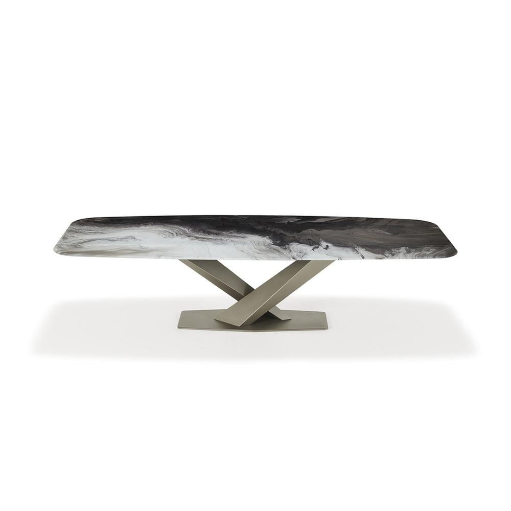 STRATOS CRYSTALART Rectangular metal table