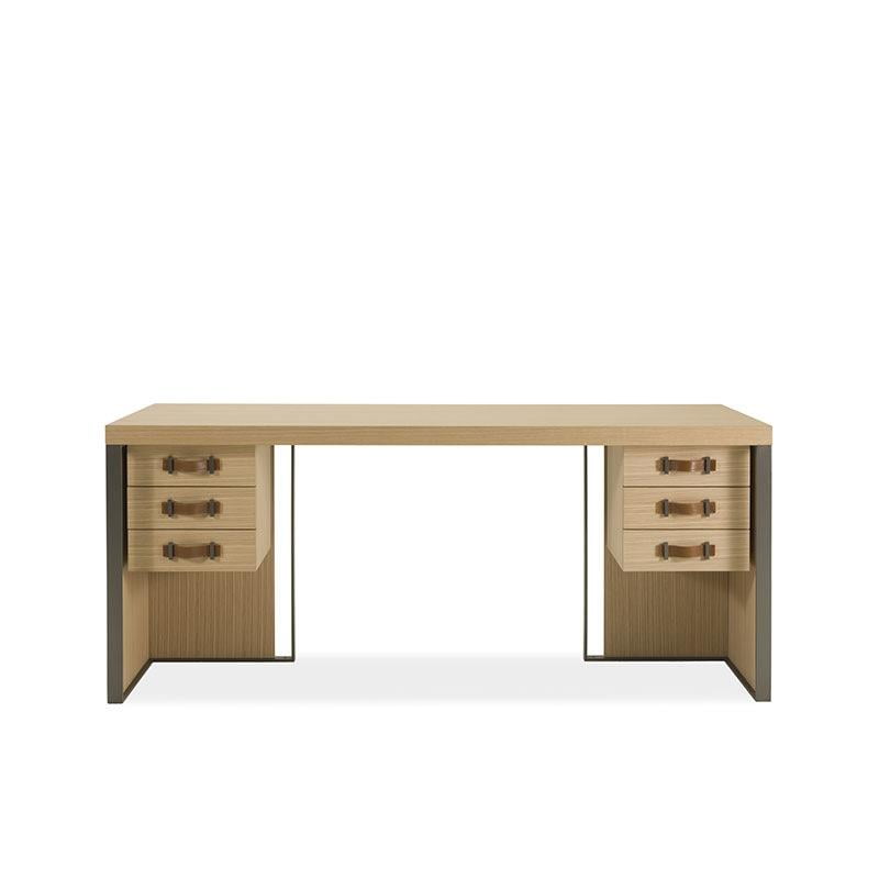 KOBE Rectangular wood writing desk with drawers