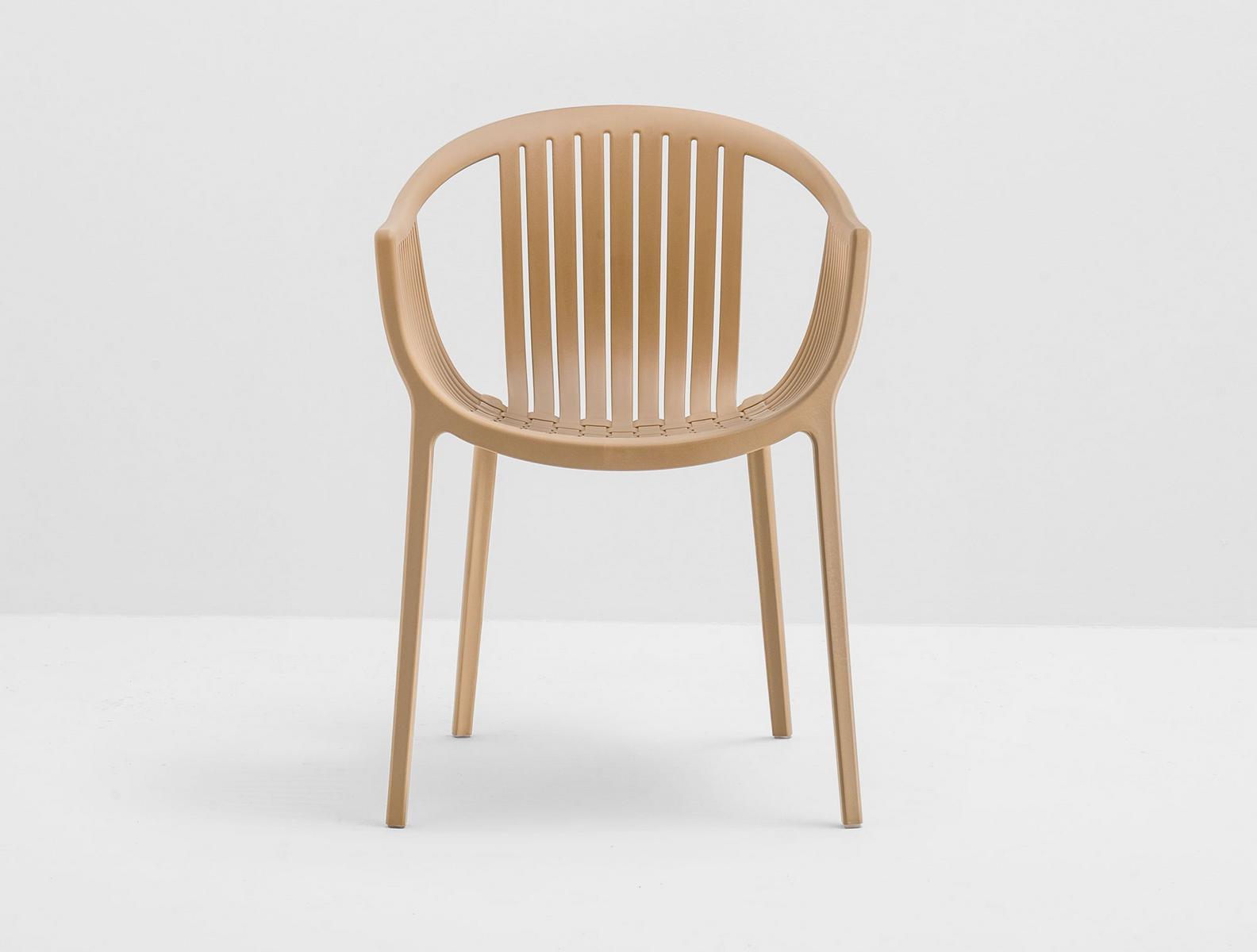 TATAMI 306 Stackable polypropylene garden chair with armrests