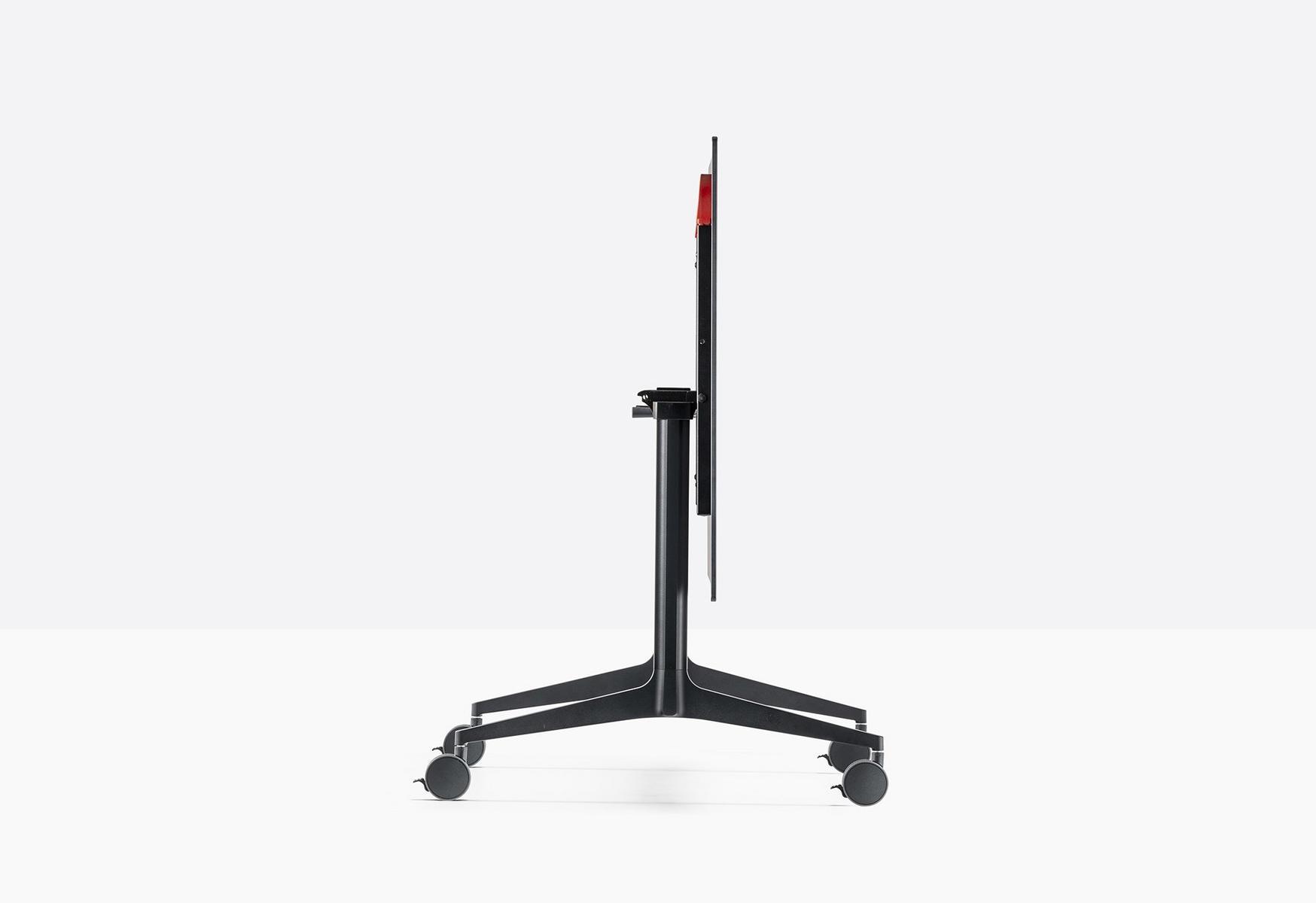 YPSILON TILTING Folding rectangular metal table with casters