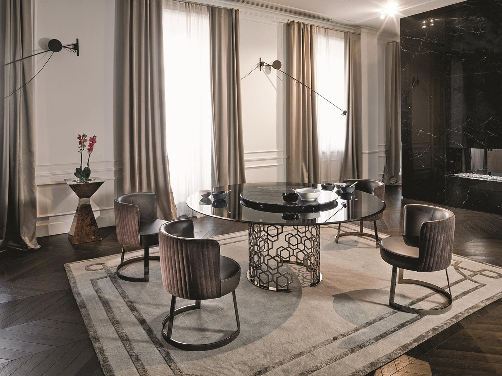 MANFRED Oval glass table