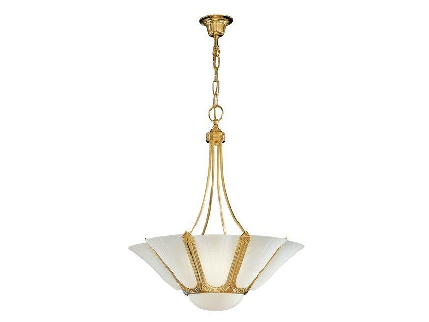 LADY 1911/4 Gold plated chandelier with white glass