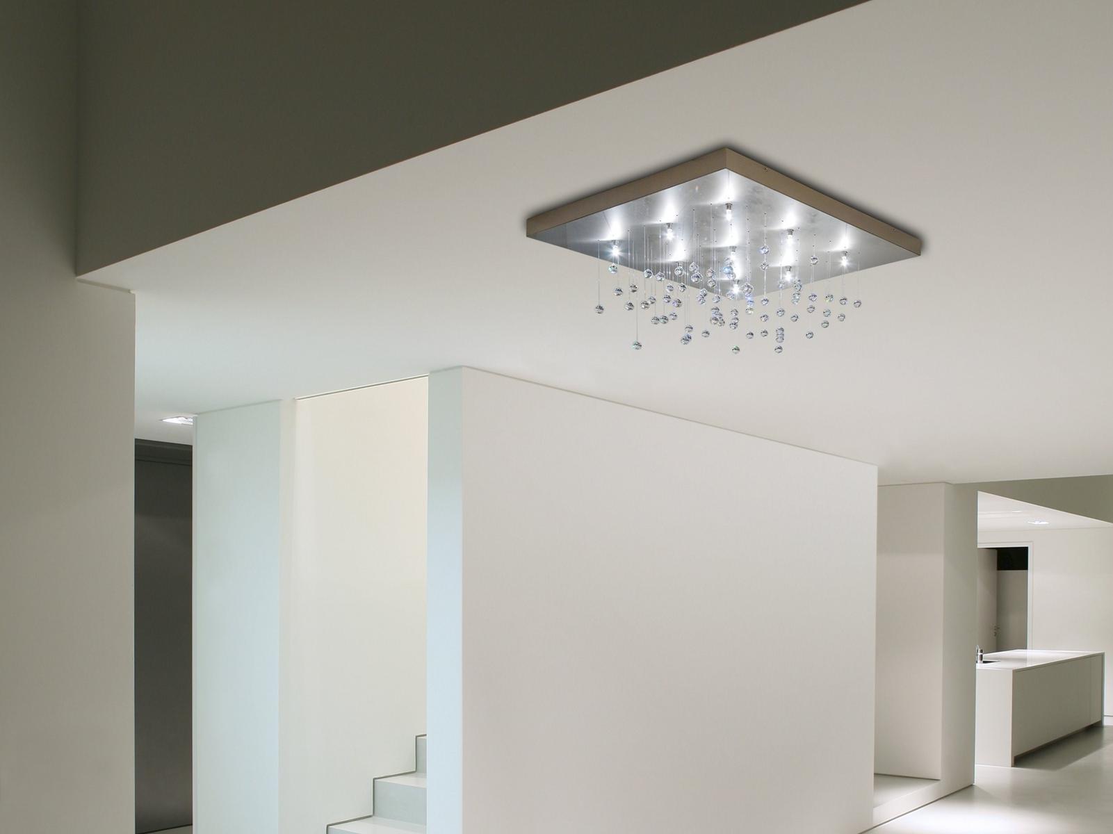 SPRANKLING C9 Metal ceiling lamp with crystals