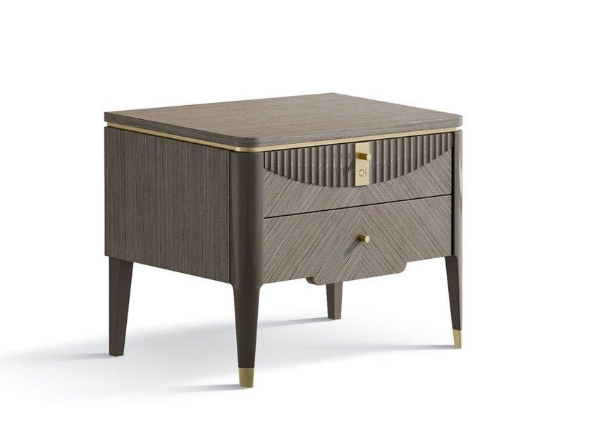 7322 - 7382 Rectangular wooden bedside table with drawers