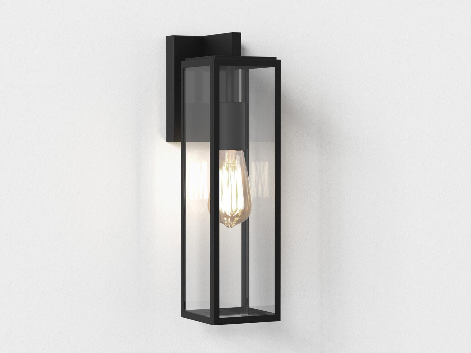 HARVARD LANTERN LED glass and steel Outdoor wall Lamp