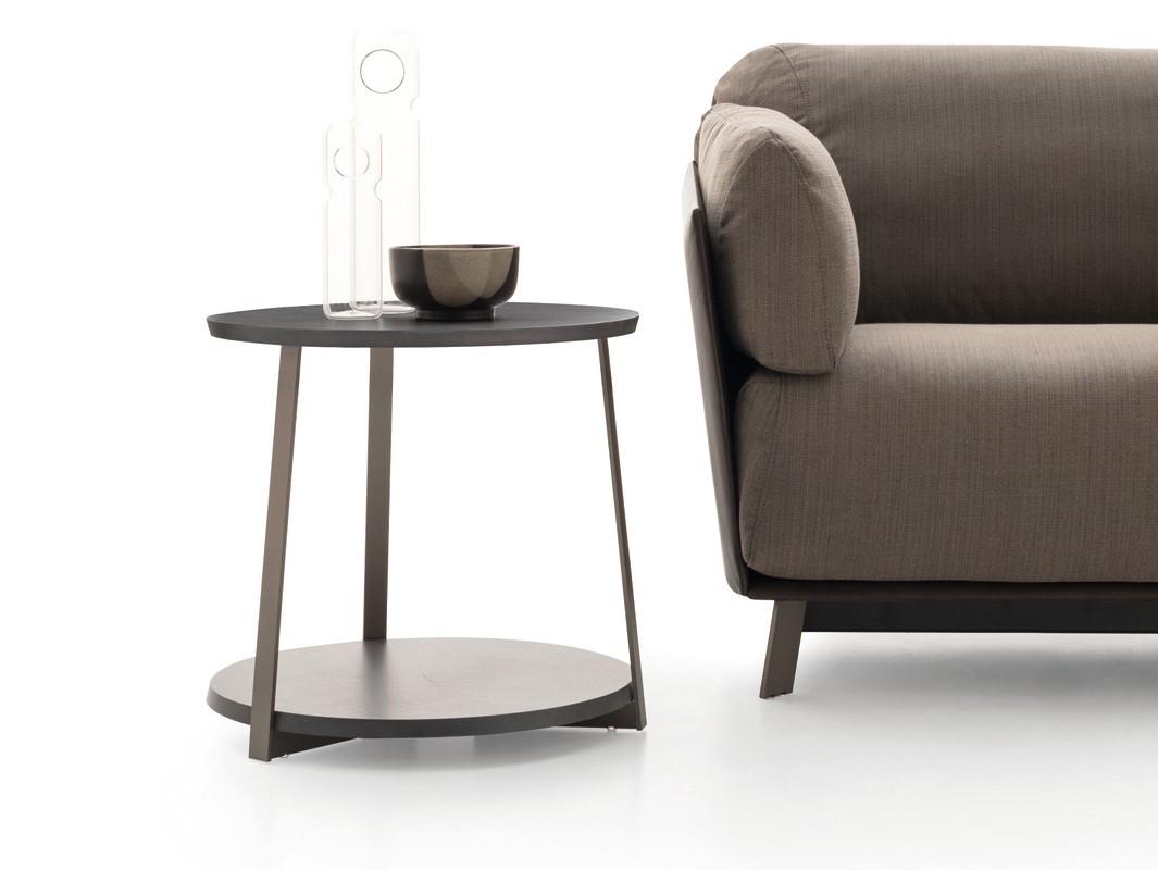 KAILUA Wooden high side table with integrated magazine rack