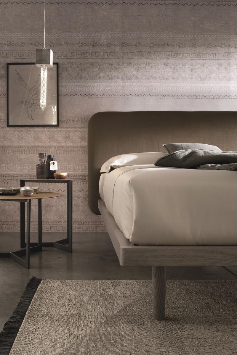 MILLY Ash double bed with upholstered headboard