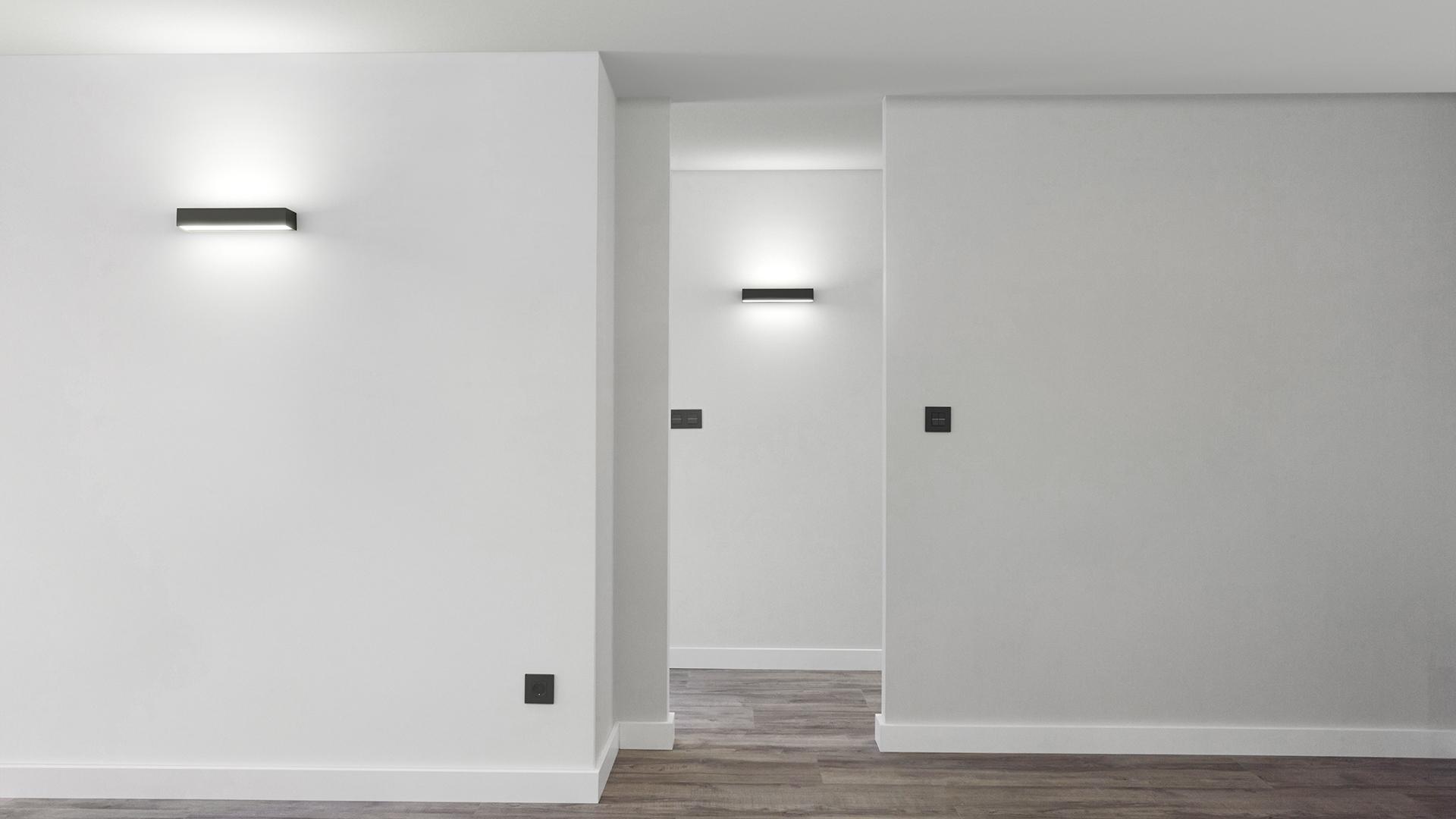 REC DOUBLE LED direct-indirect light aluminium wall light