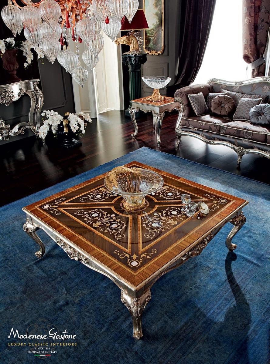 12627 Low square solid wood coffee table