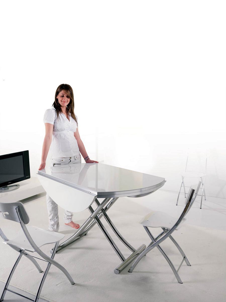 GLOBE CR Height-adjustable crystal coffee table