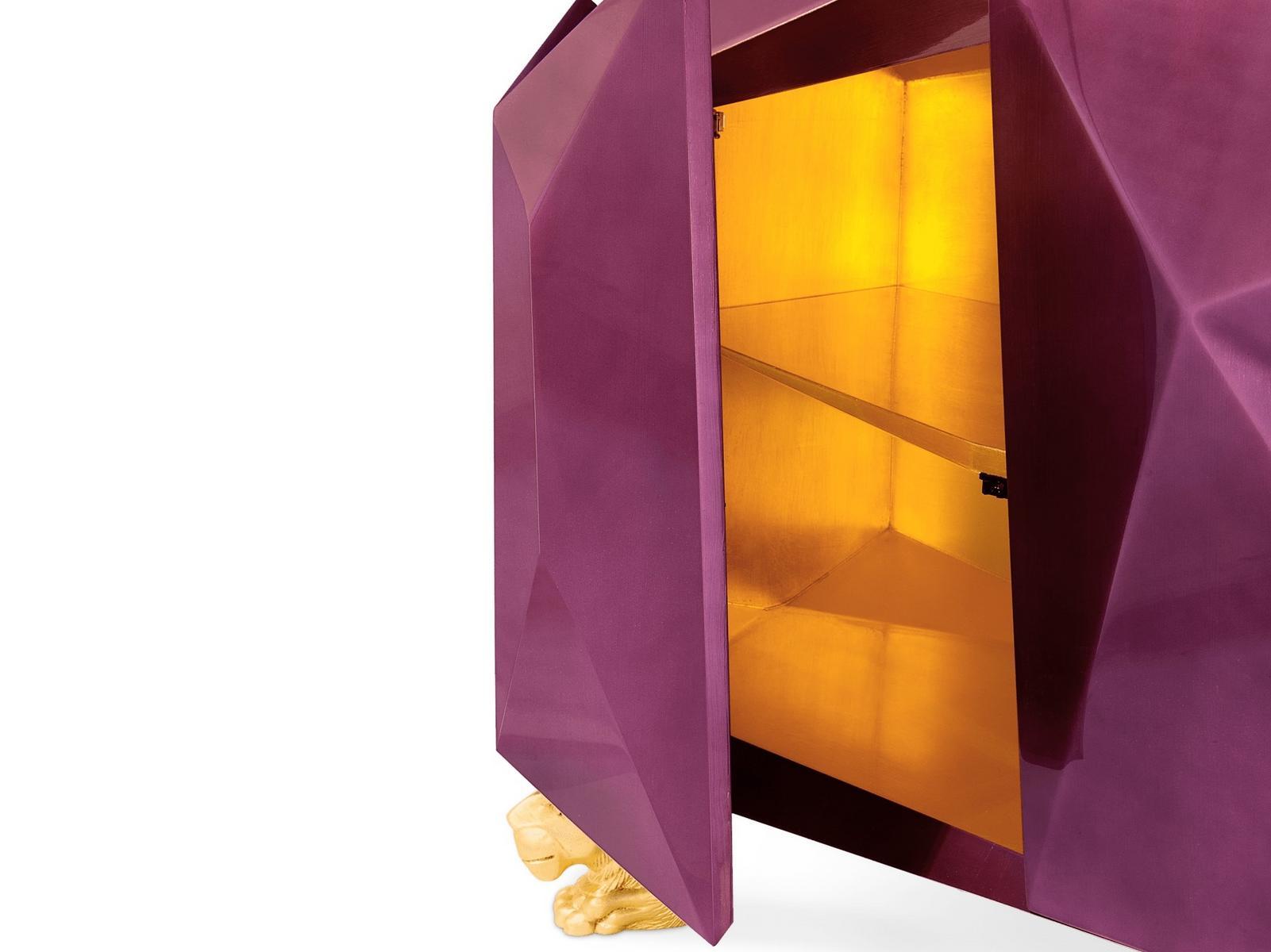 DIAMOND AMETHYST Wooden sideboard with doors