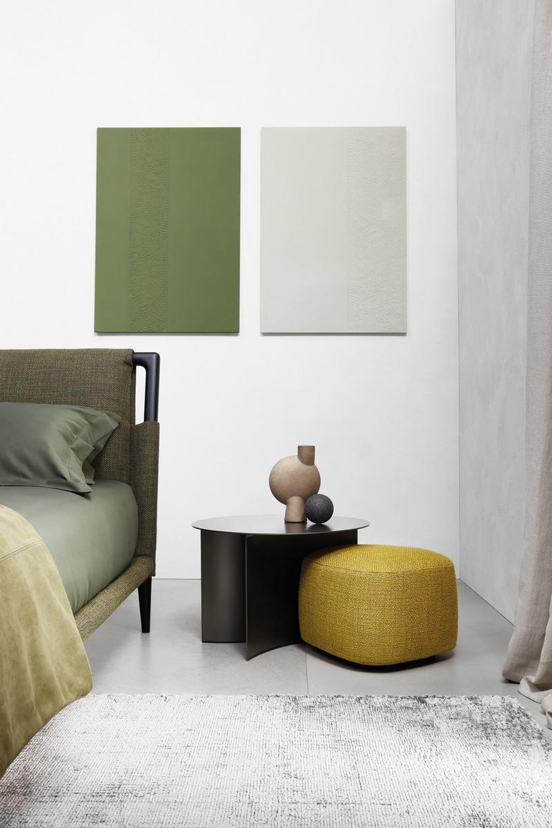 GAUDÍ Double bed with upholstered headboard