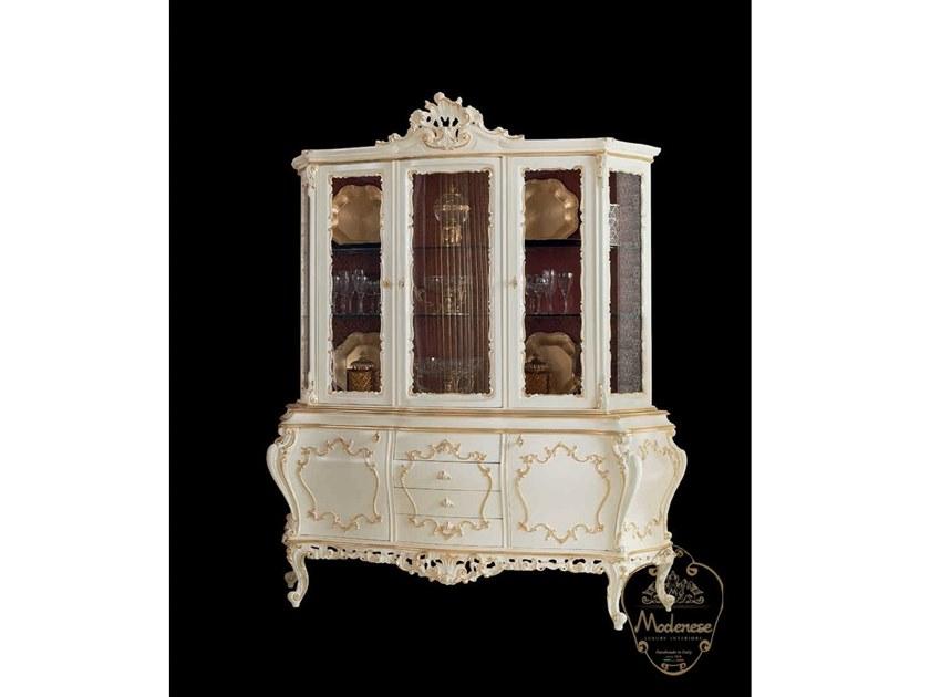 14115 Wood and glass display cabinet