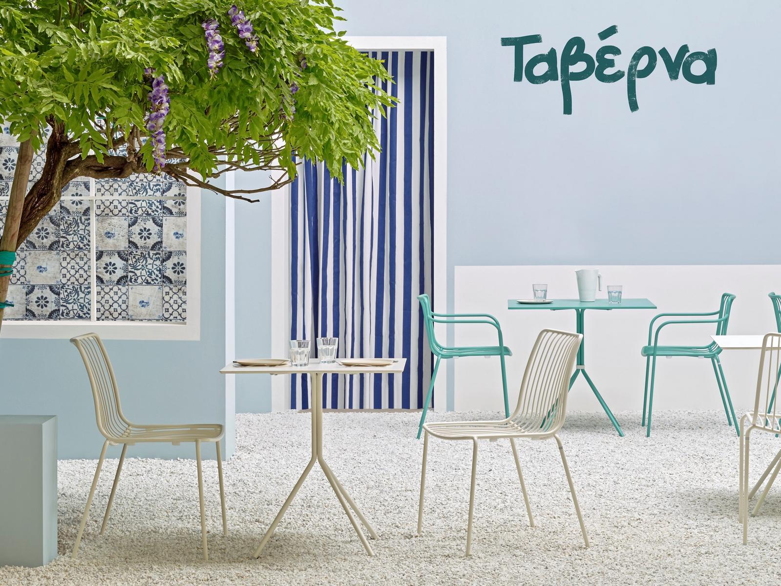 NOLITA 5453T Folding round steel garden table