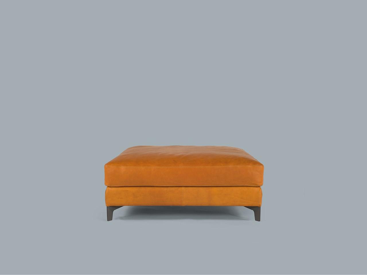 BEN Upholstered leather pouf