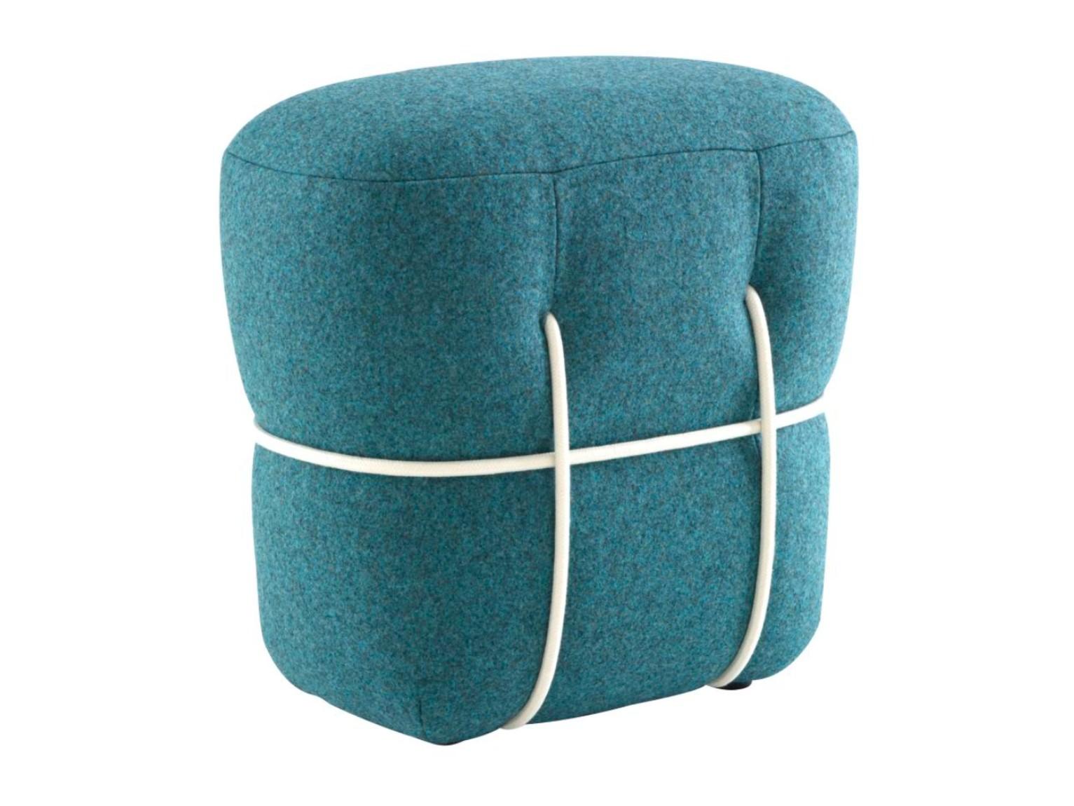 LACE Upholstered rectangular fabric pouf