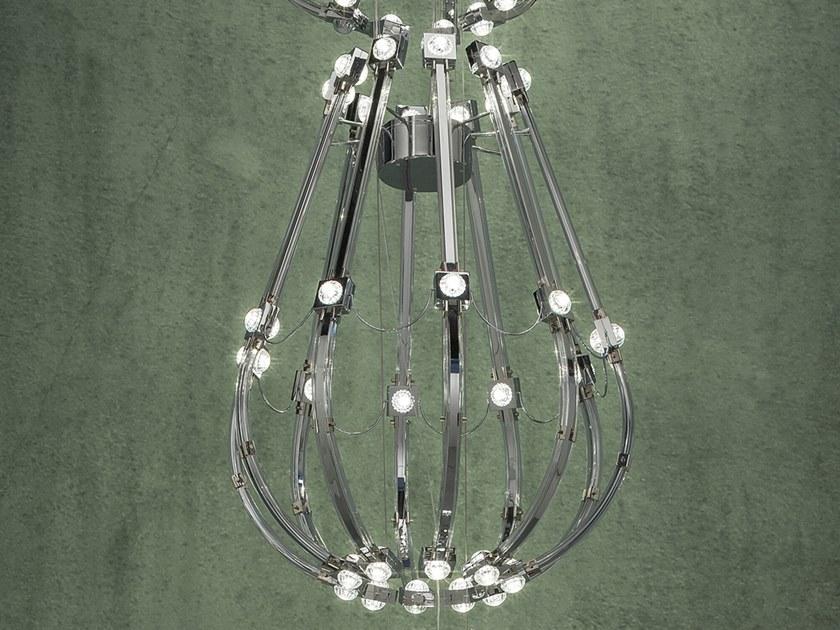 RAQAM M1 LED metal pendant lamp with crystals