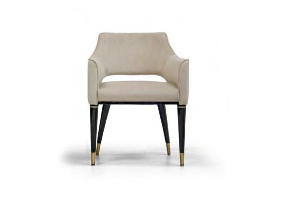 MUZIO Upholstered velvet chair with armrests