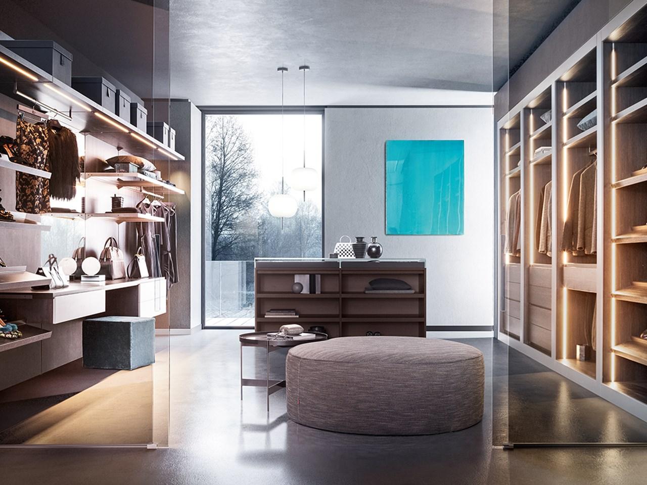 ISLAND Wooden walk-in wardrobe