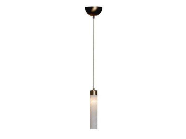 TUBE 2000/S1 Light antique brass finish pendant lamp with alabaster