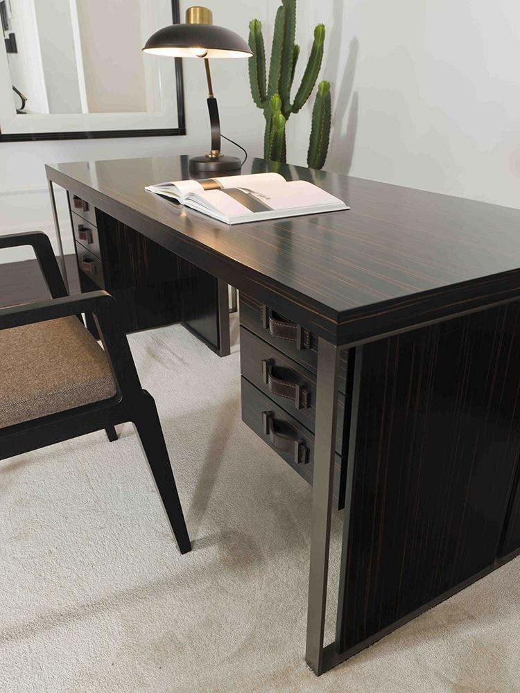 KOBE Rectangular wood writing desk with drawers