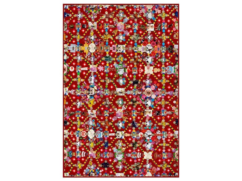OBSESSION RED Patterned rectangular rug
