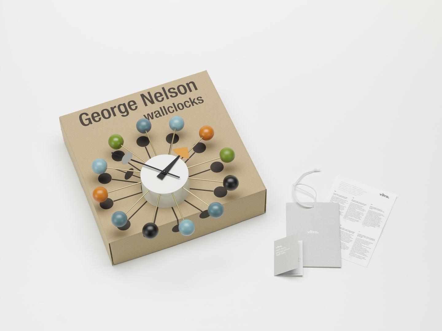 BALL Wooden and metal wall clock