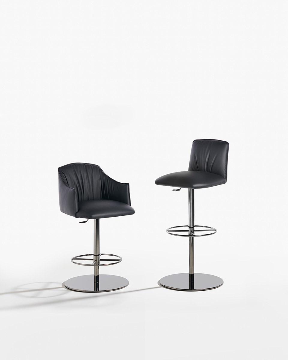 BLOSSOM Height-adjustable stool with armrests