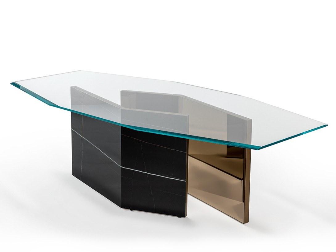 CUBITUM 72 Octagonal glass dining table