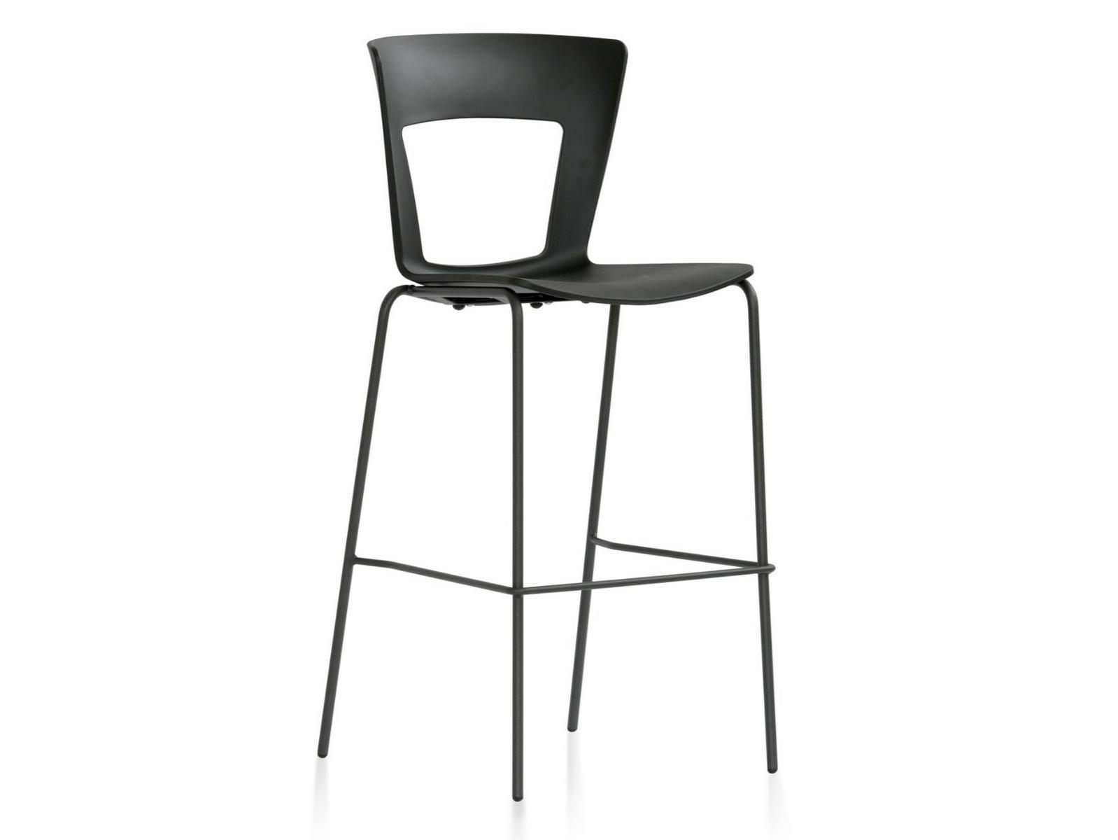 LILIA Stackable technopolymer stool with back