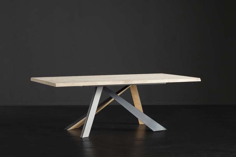 TORONTO + METAL/LEGNO Rectangular oak table