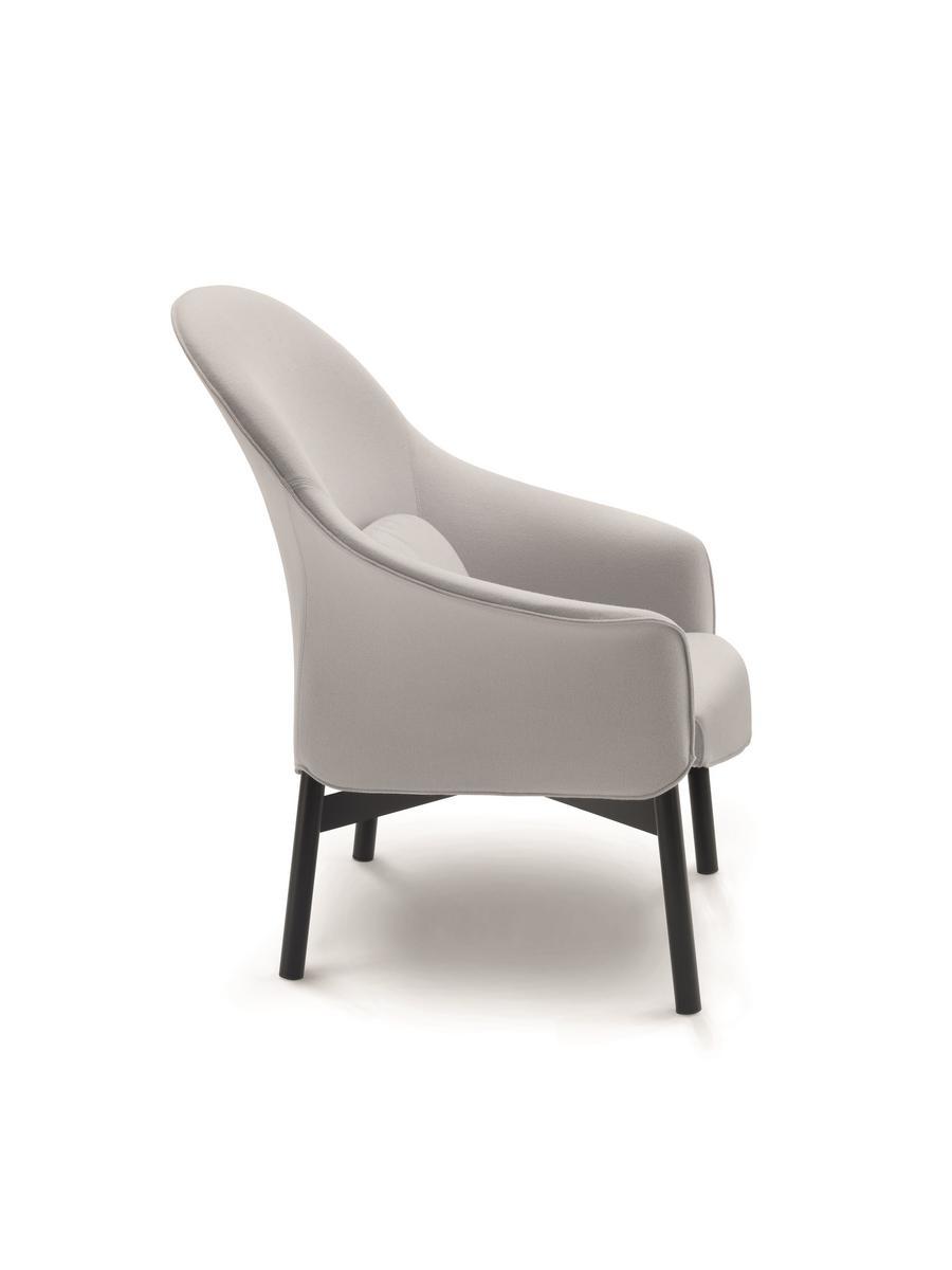 GLORIA HIGH Fabric easy chair with armrests