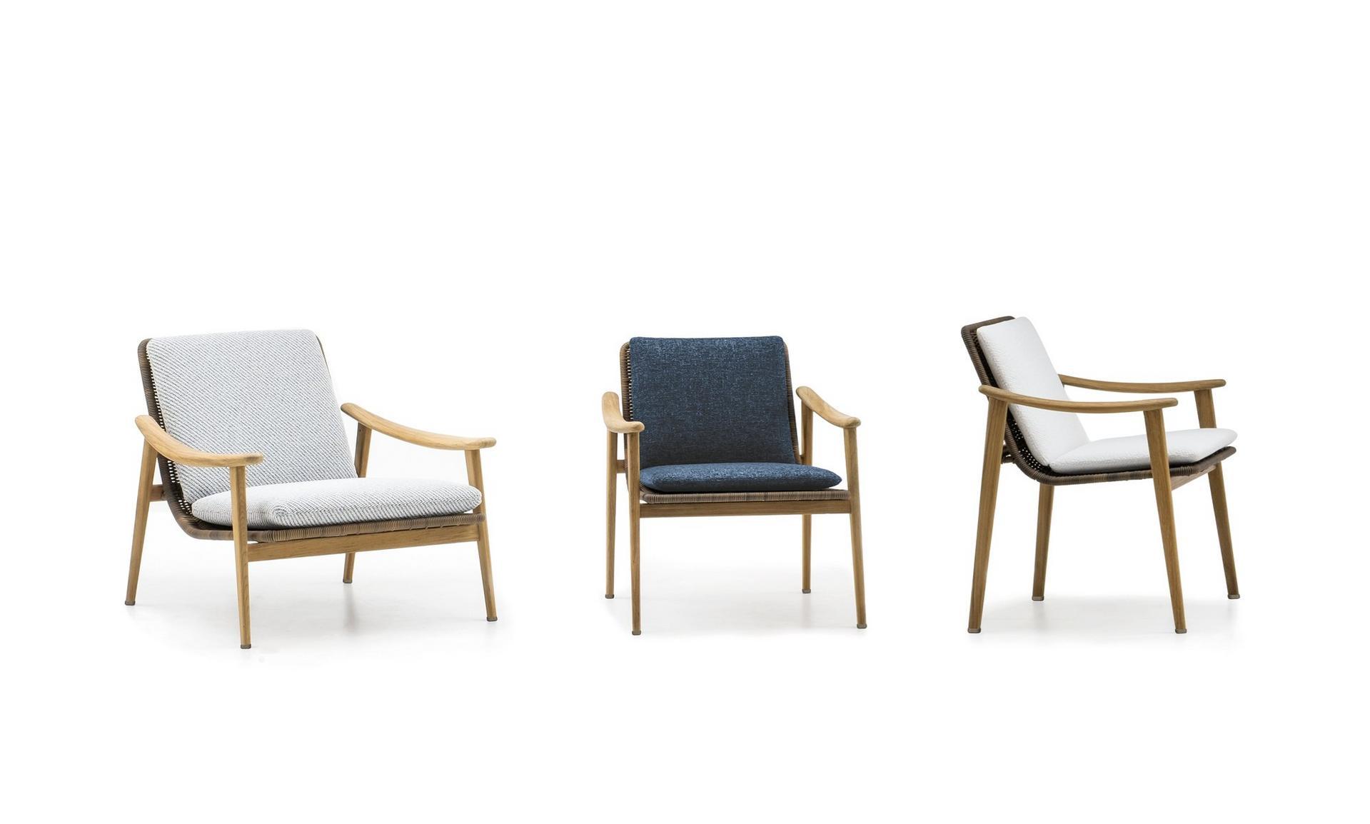 FYNN OUTDOOR Teak garden armchair with armrests