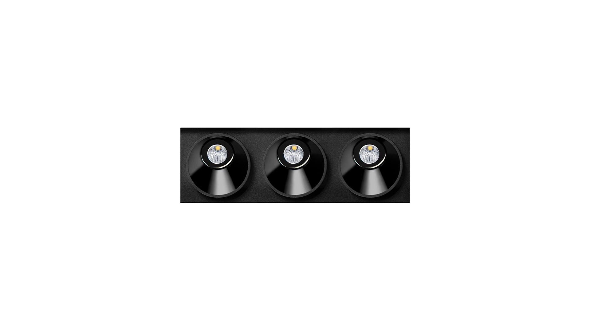BLACK FOSTER ASYMMETRIC CUSTOM Ceiling mounted aluminium linear lighting profile for downlights