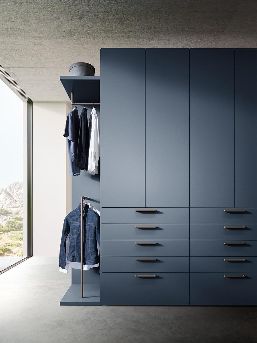 EVEN Modular lacquered wardrobe with drawers