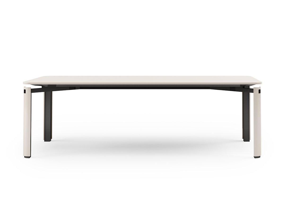 ZENIT Lacquered rectangular metal table and wood top