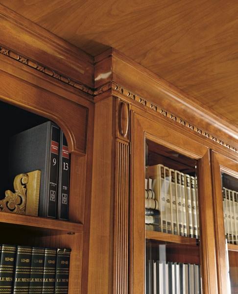 TORINO Wall-mounted custom cherry wood bookcase