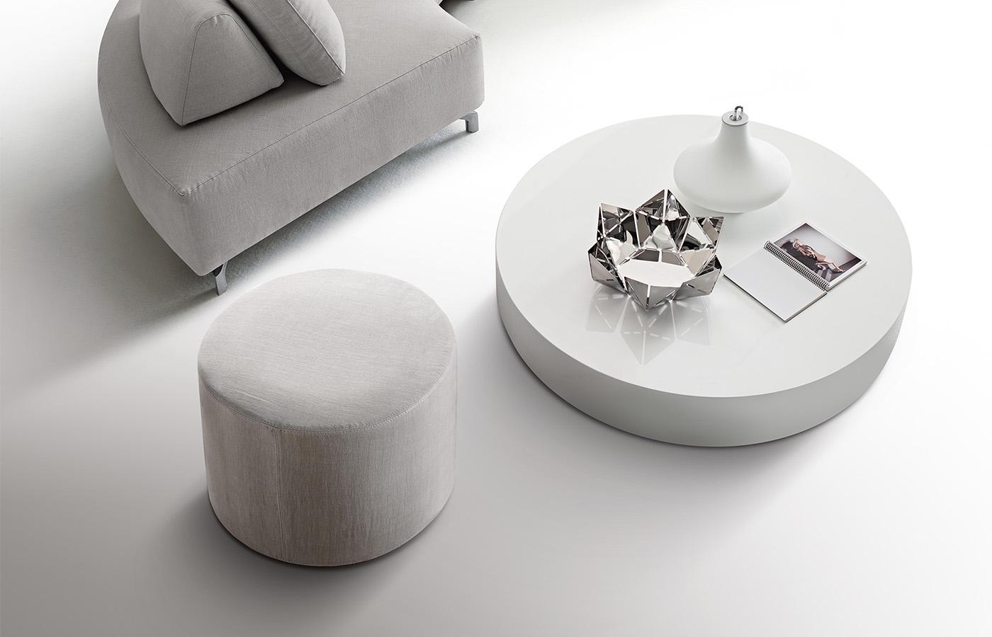 SIMPLE Round pouf with removable lining