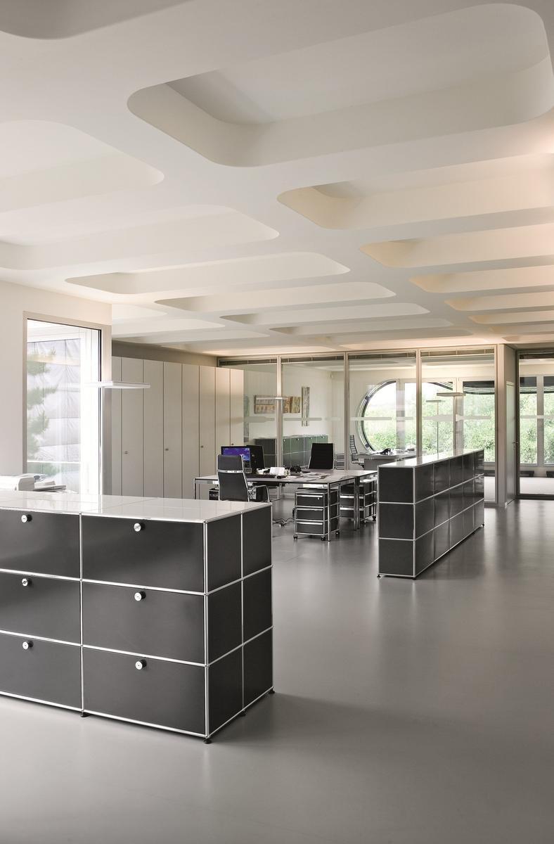 HALLER TABLE FOR SHARED WORKSTATIONS Rectangular laminate workstation desk