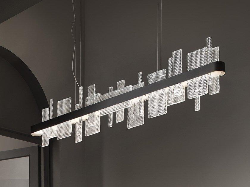 RIBBON S150 LED pendant lamp in metal and glass