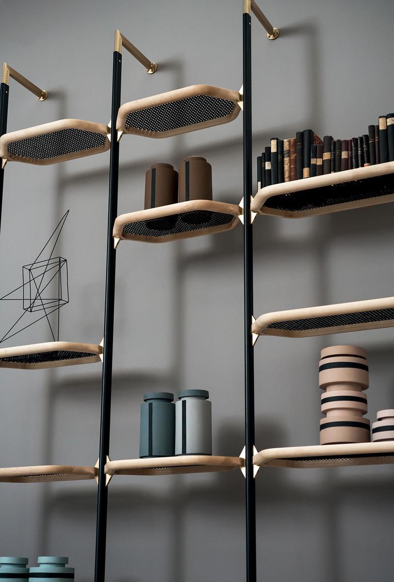 LIBELLE Wall-mounted metal bookcase