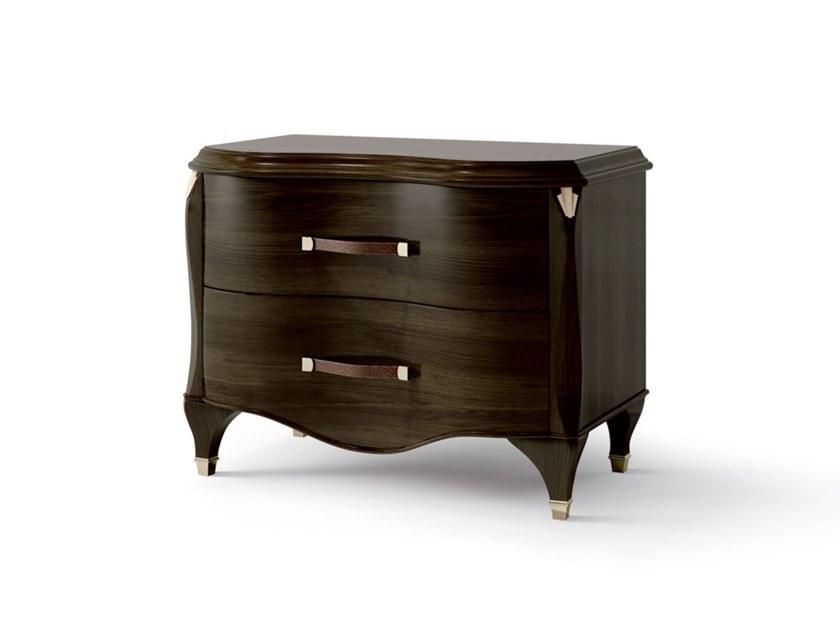 6672 Rectangular wooden bedside table with drawers