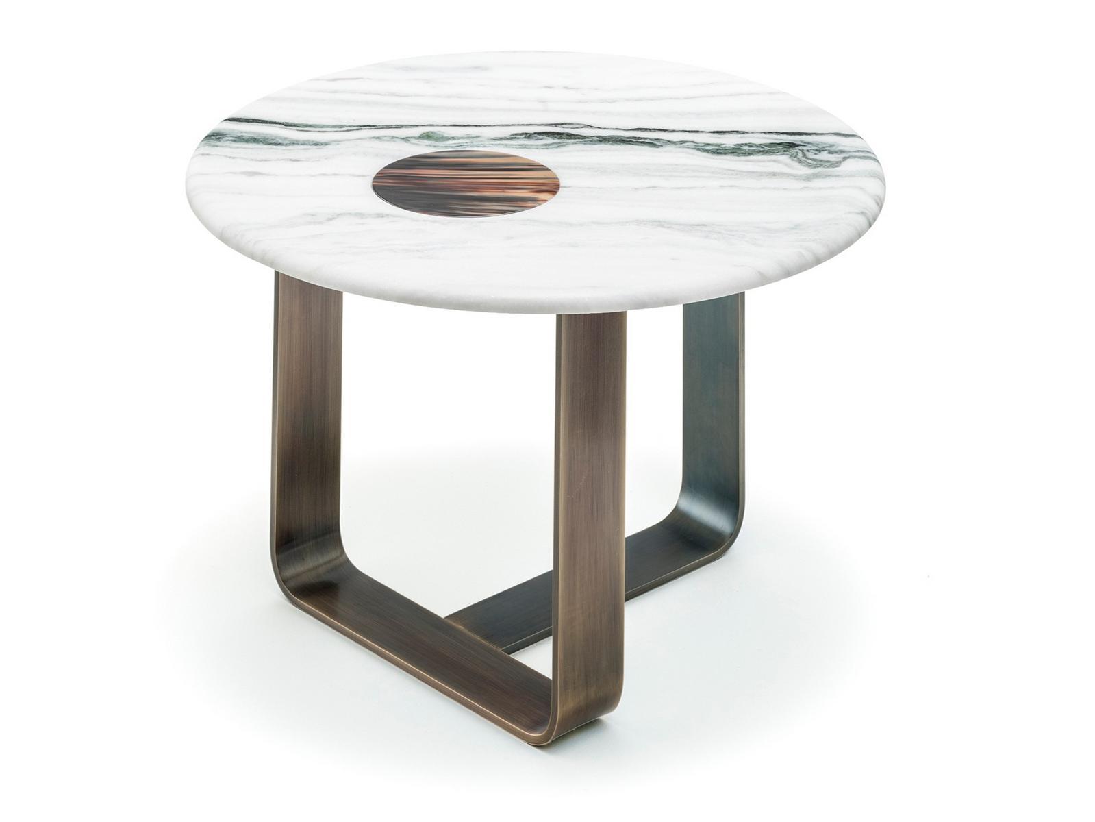 APOLLO 7010B Round marble high side table