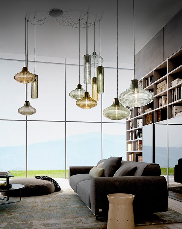 CLIO LED blown glass pendant lamp