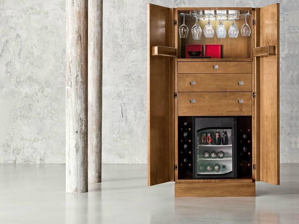 MINIMAL BAROQUE Wooden bar cabinet