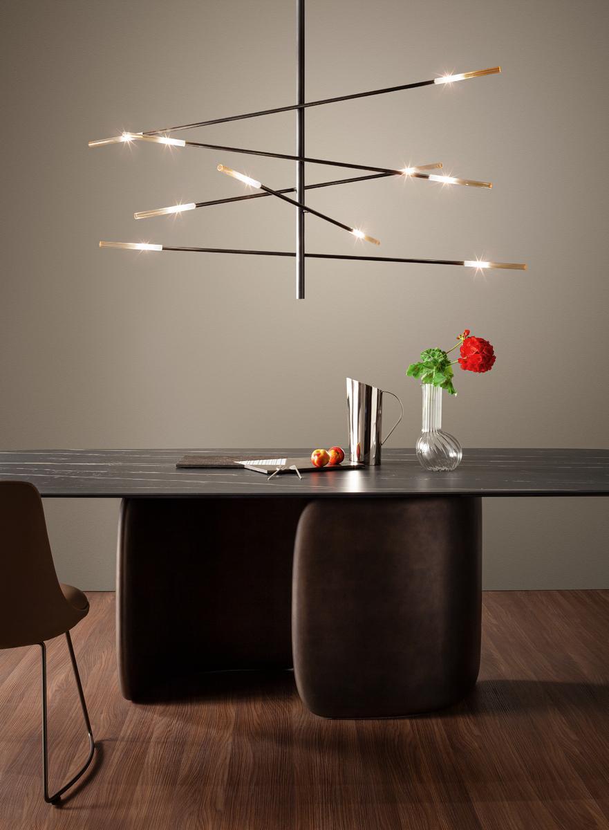 CROSSROAD Painted metal pendant lamp