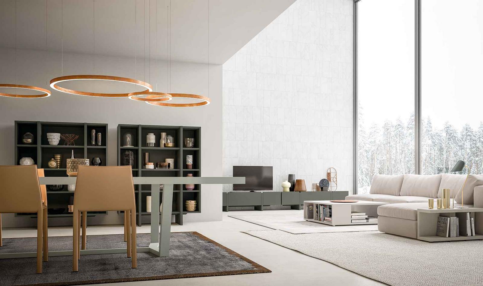 RECTA Modular veneer sideboard with doors
