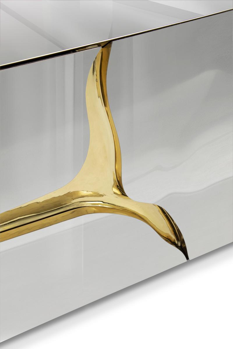 LAPIAZ Mirrored glass TV cabinet with drawers