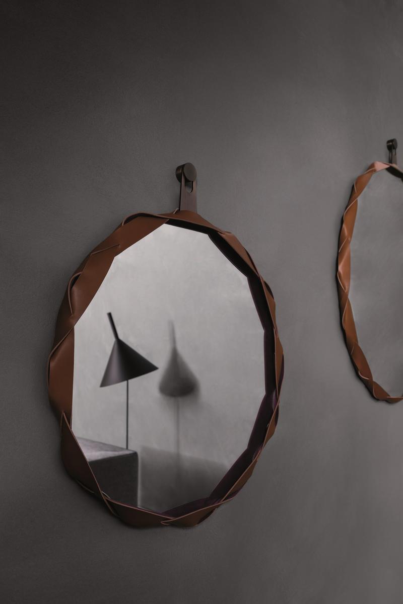 RAPERONZOLO Round wall-mounted framed mirror